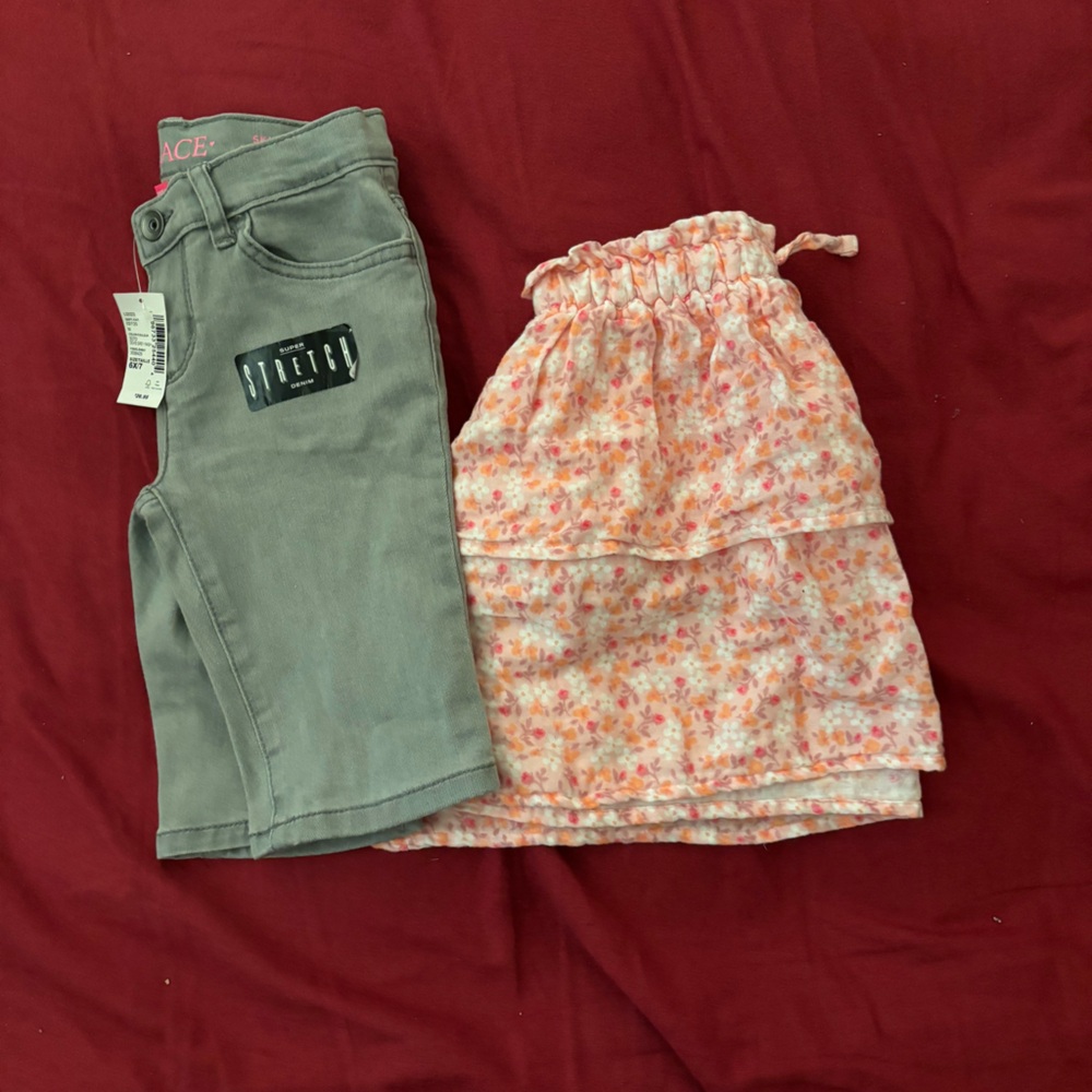 Grey shorts kid size 6x & Cat & Jack Skort